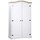 2-Door Mexican Wood Wardrobe Cupboard Storage Cabinet Bedroom Closet Kitchen
