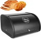 Bread Bin Box Loaf Bread Storage Container Kitchen Countertop with Roll Up Lid