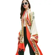ANYYOU 100% Pure Merino Wool Red Beige Stylish Poncho Winter Large Scarf With Trendy Pashmina Shawl Bandana For Womenfashion Design