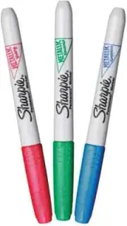 Sharpie Fine Permanent Metallic Marker Pens 3 Pack Colour Red Green Blue