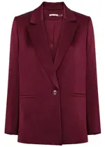Alice + Olivia Denny Satin Blazer - Bordeaux - 4 (UK 8 / S) 4 (UK 8 / S)