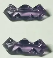 Antique Vintage Genuine Amethyst Fancy Cut Picket Fence Faceted Stone #AA303