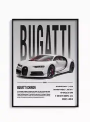 Bugatti Chiron Poster Car Print