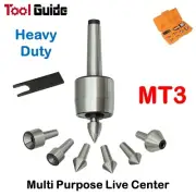 7-Tip Replaceable Revolving Live Center Multi-Purpose Metalworking Lathe Set MT3