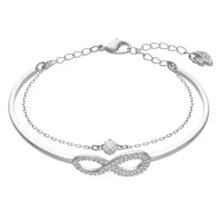 【SWAROVSKI 施華洛世奇】INFINITY 玫瑰銀手鐲(真 品 平 輸)