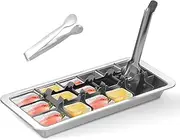 AwObEpl Stainless Steel 18 Slots Ice Tray with Lever Metal Ice Box Mold with Lever Ice Tray for Home Kitchen Bar Use