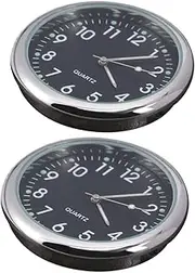 iplusmile 1set Car Clock Adhesive Clock Car Dashboard Clock Luminous Quartz Clock Luminous Car Vent Clocks Luminous Adhesive Small Dashboard Clock Night Light Clock Black Aluminum 2pcs
