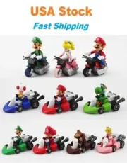 Super Mario 2.5" Kart Four Wheels Motor Pull Back Racer Car 9 Styles Figure Toys