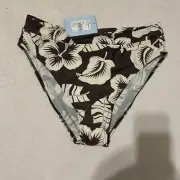 Seafolly Bikini Bottom Size US 14 Print leaves NWT