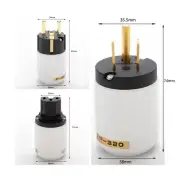 2PCS Hifi US EU Gold Plated Power Plugs IEC Connectors DIY for Audio Amplifier