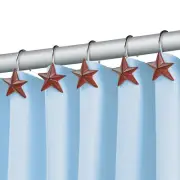 Rustic-Style Country Star Shower Curtain Hooks, 12ct.