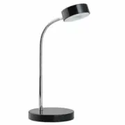 Globe Electric 12643 Energy Star Integrated LED Desk Lamp, Matte Black, Chrome