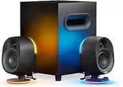 SteelSeries Arena 7 2.1CH Prism 4-Zone RGB Illumination Wired 3.5mm AUX, USB, Optical with Bluetooth Gaming Speakers & Powerful Subwoofer for PC, Playstation, Mac & Mobile Devices