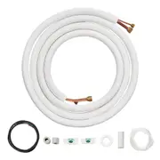 4876.8mm Mini Split Line Set, 6.4 & 12.7mm O.D Copper Pipes Tubing and Triple-Layer Insulation, for Air Conditioning or Heating Pump Equipment & HVAC with Rich Accessories (18ft Connection