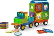 (73PCS FUROKASO Color Window Magnetic Sheet Toys, Magnetic Children's Building Blocks, Children's Enlightenment Toys, Gifts for Boys and Girls Over 3 Years Old.