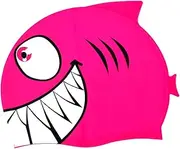 Shark Shaped Swimming Cap Swimming Hat Elastic Anti-Slip Cute Soft Comfortable Bathing Cap Swimwear Hat for Children Teens