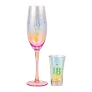 2pc LMD 18th Holographic 250ml Champagne/60ml Shot Glass Party Drinking Set