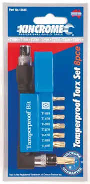 Kincrome 13645 - Torx Set - Tamperproof 8 Piece