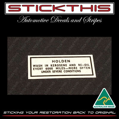 Oil Breather Cap Decal Sticker - Monaro GTS Coupe EK EJ EH HD HR HK HT HG