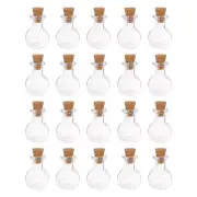 20pcs Mini Glass Bottles with Cork Flat Bottom Ball Shape Wishing Bottle