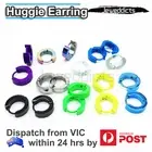 2 X Titanium Plated Men Earring Women Huggie Sleeper Hoop Ear Studs Jewellery