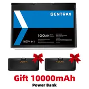 GENTRAX 12V 100Ah Lithium Battery + 10000mAh Power Bank