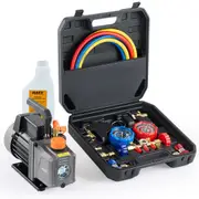 4cfm Air Conditioner Vacuum Pump Tool Kit with Gauge Set for R12 R22 R134 & R502