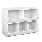 NNEDSZ Kids Toy Box Stackable Bookshelf Storage Organiser Bookcase Shelf