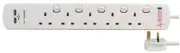 PRO ELEC - 5 Gang 2 USB Surge Protected Extension Lead, 2m, White