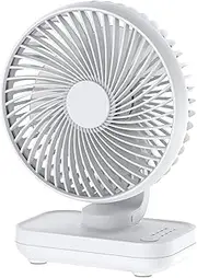 Portable Desk Fan,Joneytech 4000mAh Small Rechargeable Battery Table Fan with 4 Speeds,Powerful Cooling Silent Mini Desktop Fans