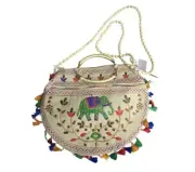 INDIA EMBELLISHED ELEPHANT HAND BAG, SEQUINS