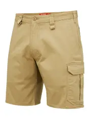 3 X Mens Hard Yakka Core Basic Stretch Drill Cargo Short Khaki Y05067