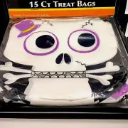 Halloween Skull & Crossbones Zipper Seal Treats Bags 15 Count New