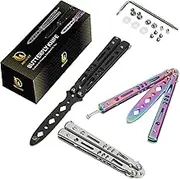 Pack of 3 Butterfly Knife Trainer Set with Pouches - Master Knife Tricks with Balisong Knife Trainer Stainless Steel Training Butterfly Knife