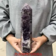 3.54LB Natural Dreamy Amethyst Obelisk Quartz Crystal Point wand Healing XA2746