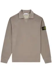 Stone Island Logo Ribbed Cotton-blend Sweatshirt - Grey - L L