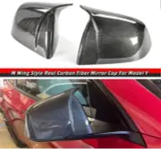 For TESLA MODEL Y 2020-2024 M STYLE REAL CARBON FIBER SIDE MIRROR COVERS CAPS