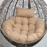 UYSOFRCV Hanging Egg Chair Cushions, Indoor/Outdoor Swing Chair Cushion, Waterproof Hanging Egg Hammock Chair Seat Pads Back Cushion Pillow 32x35in,Khaki