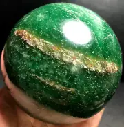 706g79mm Natural Attractive green strawberry crystal polishing ball spheres X393