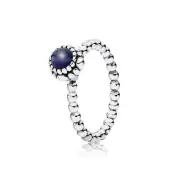 Pandora Birthday Blooms September Lapis Ring - 190854LP-58 - Size 8.5