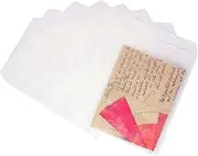 Quotidian White Flat Large Glassine Paper Bags Envelope 5 1/2" x 7 3/4" (14 x 19.7cm) Pack of 100 - Gifts Bread Invitations Treat Christmas Decorative