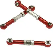 KANGYEBAIHUODIAN 3PCS Front Steering Linkage Tie Rod Fit for Rc Hobby Model Car 1/10 Fs Racing Buggy Fit for Truggy S-Course Desert(Red)