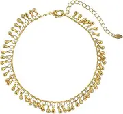 [BOINDOON] Ankle-Bracelets-Anklets-for-Women-14k Gold Waterproof Cuban Link Chain, Large Size Anklets for the Beach Jewelry
