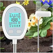 Landrip Soil Moisture Meter, 5 in 1 Soil Meter Temperature pH Moisture Nutrients Sunlight for Care Flower Pot Plants Garden Farm Lawn