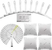 15 Pieces Guitar Luthier Tools Set Including Guitar Radius Gauge, String Action Ruler Gauge, 32 Blades Feeler Gauge, Guitar Notched Radius Gauges for Guitar and Bass Setup