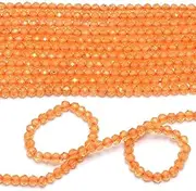 [Jaipur Gems Mart] AAA Rare Natural Mandarin Spessartite Garnet Gemstone Faceted Rondelle Beads | 2mm-3mm Beads 13inch Strand | Natural AAA+ Fanta Garnet Gemstone Beads|Pack of 2, Gemstone, Garnet