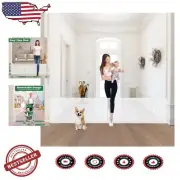 Durable 24" Height Dog Gate - 100" Adjustable Mesh Barrier for Safeguarding Kids