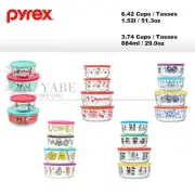 Pyrex 8pcs Glass lock Containers Food Storage with lid Hello Kitty / Star Wars