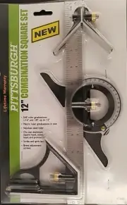12” Layout Multi-Angle Square Combination Protractor Measuring Set