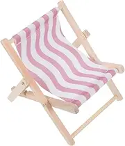 DIYEAH Beach Chair Mobile Phone Holder, Canvas & Wood Phone Stand, Foldable Desktop Accessory, 4.72 x 4.72 x 3.93 Inches, Multi-Colour